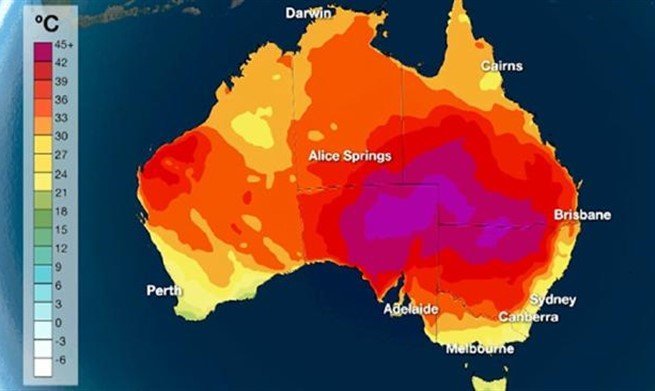 heatwave australia temprature
