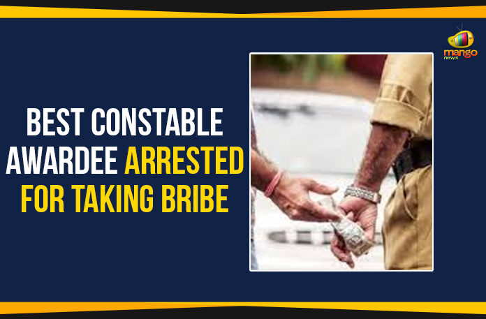 Best-Constable-Awardee-Arrested-For-Taking-Bribe Best Constable Awardee Arrested, Best Constable Awardee Arrested For Taking Bribe, Best Constable Awardee Pelli Thirupati Reddy Arrested, Best Constable Awardee Pelli Thirupati Reddy Arrested For Taking Bribe, Excise Minister of Telangana, Mahbubnagar, Mango News, Pelli Thirupati Reddy, Telangana, Telangana – Best Constable Awardee Arrested For Taking Brib