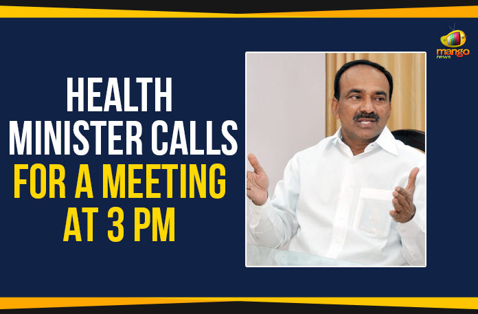 Health Minister Calls For A Meeting At 3PM,Mango News,Telangana Political News,Telangana Latest New Live Updates,Protesting Hyd junior docs call off strike after meeting with Health Minister,Aarogyasri dues stir - Health Minister calls for talks at 3pm today,Telangana Junior Doctors Association calls off strike after meeting Health Minister Eatela