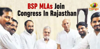 BSP MLAs Join Congress In Rajasthan bahujan samaj party, BSP MLA Join Congress In Rajasthan, BSP MLAs Join Congress In Rajasthan, Indian National Congress, Latest Political Breaking News, Mango News, National News Headlines Today, national news updates 2019, National Political News 2019, Six MLAs of Bahujan Samaj Party joined the Indian National Congress in Rajasthan, Six MLAs of BSP joined Congress party in Rajasthan