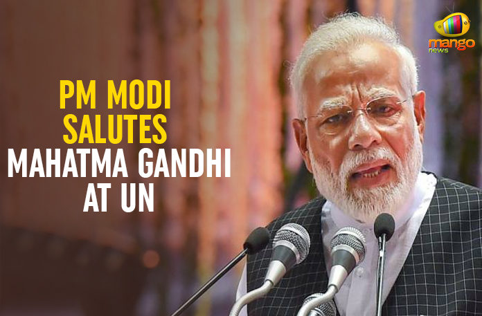 PM-Modi-Salutes-Mahatma-Gandhi-At-UN Latest Political Breaking News, Mango News, National News Headlines Today, national news updates 2019, National Political News 2019, PM Modi Salutes Mahatma Gandhi, PM Modi Salutes Mahatma Gandhi At UN, PM Narendra Modi Salutes Mahatma Gandhi, PM Narendra Modi Salutes Mahatma Gandhi In A Speech, PM Narendra Modi Salutes Mahatma Gandhi In A Speech At The United Nations, PM Narendra Modi Speech At The United Nations