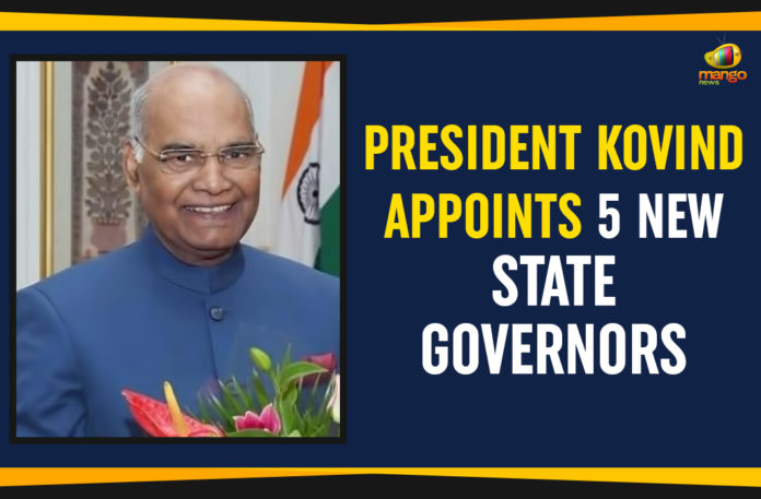 President-Kovind-Appoints-5-New-State-Governors Governor Tamilisai Soundararajan, Himachal Pradesh, Kerala, Kovind Appoints 5 New State Governors, maharashtra, Mango News, President Kovind Appoints 5 New State Governors, rajasthan, Ram Nath Kovind Appoints 5 New State Governors, Soundararajan Appointed As Telangana New Governor, Soundararajan Appointed As Telangana State New Governor, Tamilisai Soundararajan, Telangana
