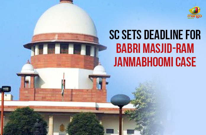 SC-Sets-Deadline-For-Babri-Masjid-Ram-Janmabhoomi-Case Babri Masjid case, Babri Masjid Case Latest News, Babri Masjid Ram Janmabhoomi Case, Latest Political Breaking News, Mango News, National News Headlines Today, national news updates 2019, National Political News 2019, Ram Janmabhoomi and Babri Masjid Case, Ram Janmabhoomi and Babri Masjid Case Updates, SC Sets Deadline For Babri Masjid-Ram Janmabhoomi Case