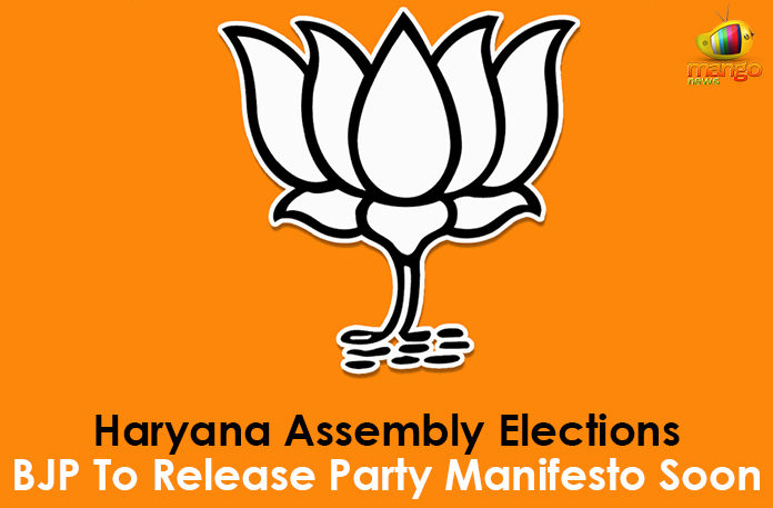 Haryana-Assembly-Elections---BJP-To-Release-Party-Manifesto-Soon Assembly Elections 2019, BJP To Release Party Manifesto Soon, Haryana Assembly Elections, Haryana Assembly Elections 2019, Haryana Assembly Elections BJP To Release Party Manifesto Soon, Haryana elections manifesto, Indian National Congress, Latest Political Breaking News, Mango News, National News Headlines Today, national news updates 2019, National Political News 2019