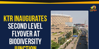 KTR Inaugurates Second Level Flyover At Biodiversity Junction KTR Inaugurates Second Level Flyover, KTR Inaugurates Second Level Flyover At Biodiversity, KTR Inaugurates Second Level Flyover At Biodiversity Junction, Mango News, new unidirectional flyover from Mehdipatnam towards Kukatpally, Political Updates 2019, Telangana, Telangana Breaking News, Telangana Political Live Updates, Telangana Political Updates, Telangana Political Updates 2019