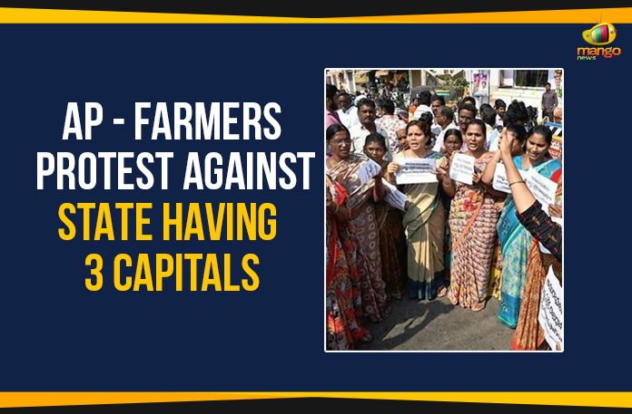 AP---Farmers-Protest-Against-State-Having-3-Capitals Amaravati Farmers Protest, amaravati latest news, AP 3 Capitals, AP Capital Amaravati, AP Farmers Protest, Ap Political Live Updates 2019, AP Political News, AP Political Updates, AP Political Updates 2019, Farmers Protest Against 3 Capitals, Mango News