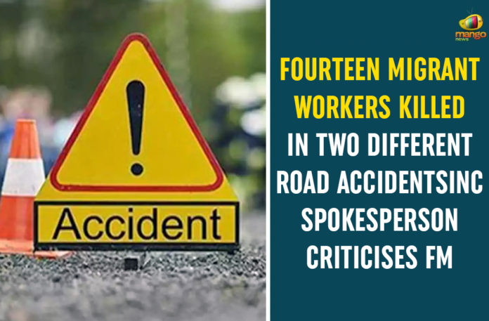 Aurangabad, death of migrants in India, Fourteen Migrant Workers Killed, Madhya Pradesh, Madhya Pradesh governments, maharashtra, migrant workers, migrant workers deaths, migrant workers in india, Migrant Workers Killed In Road Accident, migrant workers news, Road Accidents, Uttar Pradesh
