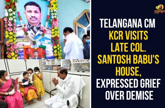 CM KCR Meet Col Santosh Babu Family, CM KCR Meets Martyred Colonel Santosh Babu Family, Col Bikkumalla Santosh Babu, Col Santosh Babu Family, Indian Army Soldier Santosh Babu, KCR Meet Col Santosh Babu Family Members, KCR Meets Martyred Colonel Santosh Babu Family at Suryapet, KCR Meets Santosh Babu Family, Santosh Babu, Santosh Babu Family, Telangana CM KCR