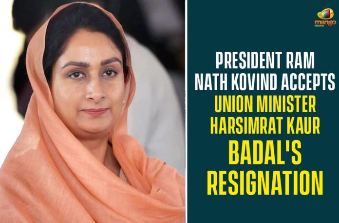 IMG-20200918-WA0000 Farmers Bills, Harsimrat Kaur Badal, Harsimrat Kaur Badal Protest Against Farmers Bills, Harsimrat Kaur Badal quits Union Cabinet, Harsimrat Kaur Badal Resigned to Union Minister Post, Harsimrat Kaur Badal resigns as union minister, Protest Against Farmers Bills, Union minister Harsimrat Kaur Badal resigns