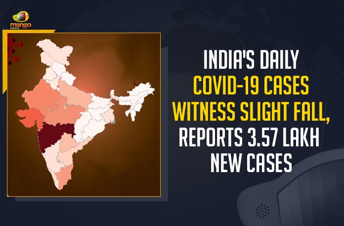 IMG-20210504-WA0006 India’s Daily COVID-19 Cases Witness Slight Fall, India’s Daily COVID-19 Cases Reports 3.57 Lakh New Cases, Mango News, Daily COVID-19 Cases, India’s New Cases, COVID-19 Cases Witness Slight Fall, Union Health Ministry, Indian Council of Medical Research, COVID-19 situation in India, Covid-19, COVID-19 Cases in India, India's COVID-19, India COVID Cases