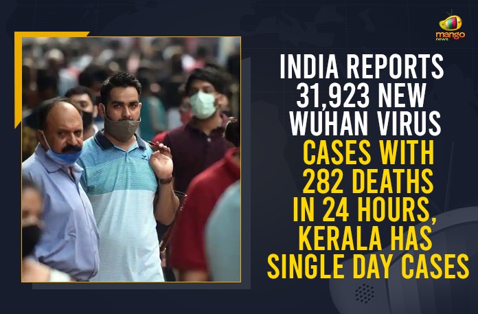 India Reports 31,923 New Wuhan Virus Cases With 282 Deaths In 24 Hours, Kerala Has Single Day Cases Coronavirus Cases, coronavirus cases in india state wise, coronavirus cases in india today state wise, coronavirus cases india, coronavirus india, India Coronavirus, India Covid-19 Updates, New Confirmed Corona Cases, total corona cases in india today, total corona positive in india,mango news