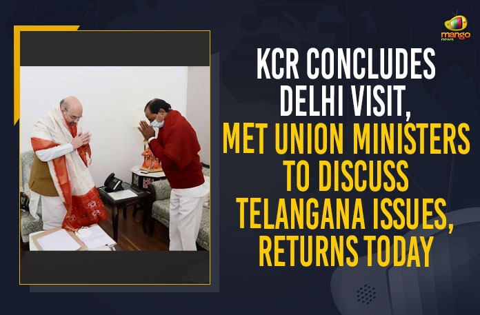 KCR Concludes Delhi Visit, Met Union Ministers To Discuss Telangana Issues, Returns Today Chief Minister of Telangana met Union ministers., CM KCR Delhi Tour, CM KCR Delhi Tour Latest Updates, KCR Concludes Delhi Visi, KCR Concludes Delhi Visit, KCR Delhi Tour Highlights, KCR Delhi Tour News, KCR Met Union Ministers To Discuss Telangana Issues, KCR Returns Today, Mango News, Met Union Ministers To Discuss Telangana Issues, Returns Today, Telangana Chief Minister, Telangana CM in Delhi, Telangana CM KCR Delhi Tour