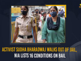 Activist Sudha Bharadwaj Walks Out Of Jail, Activist Sudha Bharadwaj Walks Out Of Jail NIA Lists 16 Conditions On Bail, Elgar case, Elgar Parishad case, FPJ Legal, Mango News, MangoNews, NIA Lists 16 Conditions On Bail, NIA’s Petition Challenging Sudha Bharadwaj’s Bail Orders, SC Rejects NIA Plea Challenging Sudha Bharadwaj Bail, Sudha Bharadwaj, Sudha Bharadwaj Elgar Parishad case, Sudha Bharadwaj Walks Out Of Jail, Sudha Bharadwaj’s Bail, Supreme Court rejects NIA