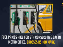 Fuel Prices Hike For 9th Consecutive Day In Metro Cities Crosses Rs 100 Mark, Fuel Prices Hike For 9th Consecutive Day In Metro Cities, Fuel Prices Hike In Metro Cities Crosses Rs 100 Mark, Fuel Prices Hike In Metro Cities, Fuel Prices Hike, Metro Cities, Fuel Prices Crosses Rs 100 Mark, fuel prices increased, petrol and diesel Prices Hike, petrol Prices Hike, diesel Prices Hike, fuel prices in metro cities increased, fuel prices, fuel prices Latest News, fuel prices Latest Updates, Mango News,