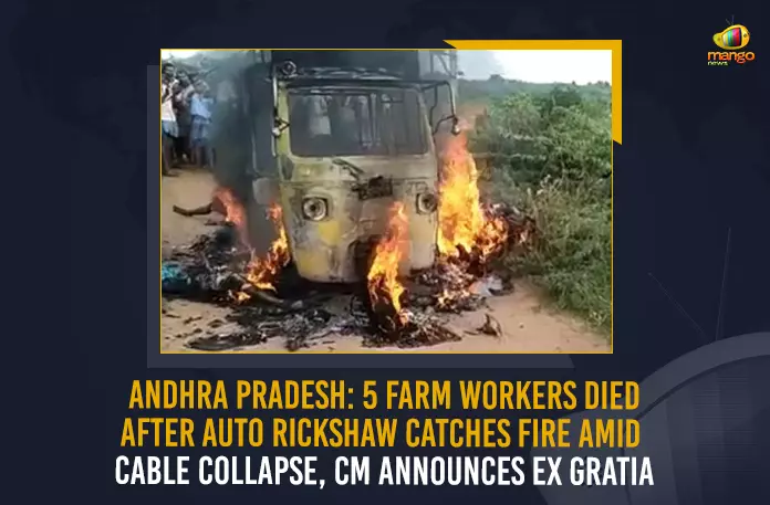 5 Farm Workers Andhra Pradesh 5 Farm Workers Died After Auto Rickshaw Catches Fire Amid Cable Collapse CM Announces Ex Gratia, Auto Catches Fire in Sathya Sai District 5 People Lost Lives CM Jagan Announces Rs 10 Lakh Ex-gratia, Andhra Pradesh fire accident, Auto Catches Fire in Sathya Sai District 5 People Lost Lives, CM Jagan Announces Rs 10 Lakh Ex-gratia, Auto Catches Fire in Sathya Sai District, 5 People Lost Lives, Sathya Sai District fire accident, Auto Catches Fire, Auto fire accident, 10 Lakh Ex-gratia, Auto, Sathya Sai District fire accident News, Sathya Sai District fire accident Latest News, Sathya Sai District fire accident Latest Updates, Sathya Sai District fire accident Live Updates, AP CM YS Jagan Mohan Reddy, CM YS Jagan Mohan Reddy, AP CM YS Jagan, YS Jagan Mohan Reddy, Jagan Mohan Reddy, YS Jagan, CM Jagan, CM YS Jagan, Mango News,