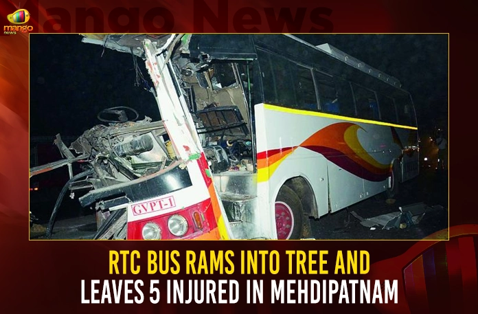 RTC Bus Rams Into Tree And Leaves 5 Injured In Mehdipatnam RTC Bus Rams Into Tree And Leaves 5 Injured In Mehdipatnam,RTC Bus Rams Into Tree,Leaves 5 Injured,RTC Mehdipatnam Accident,Mango News,Hyderabad,Hyderabad Crime News,Telangana Crime News,Hyderabad Crime News Yesterday,Telangana Crime News Today,Hyderabad Crime Branch,Hyderabad Crime,Hyderabad Crime News And Latest Updates,Hyderabad Crime News Telugu,Hyderabad Police News