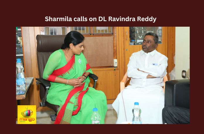 Sharmila calls on DL Ravindra Reddy Sharmila, DL Ravindra Reddy, Telangana Elections, Andhra Pradesh News Updates, AP Political News, AP Latest news and Updates, AP Politics, AP Elections, AP Politics, Jagan, AP CM, Latest Andhra Pradesh Government Updates, Minister, Former Minister DL Ravindra Reddy, Mango News