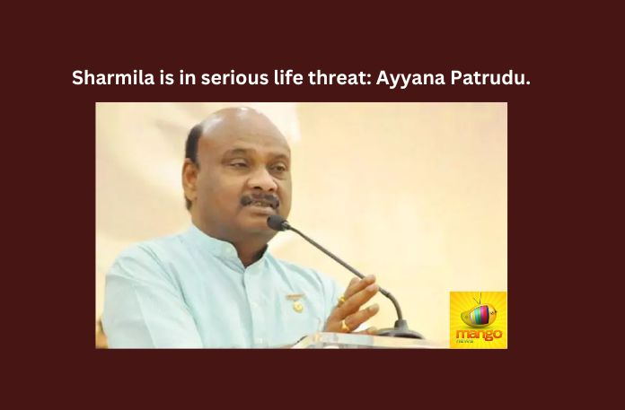 Sharmila is in serious life threat: Ayyana Patrudu Sharmila, life threat, Ayyana Patrudu, Y.S. Jagan Mohan Reddy, Chief Minister, Security, TDP, APCC, Telugu Desam Party, minister Ayyanna Patrudu, YS Sharmila, andhra pradesh, Mango News, Uttarandhra, North Coastal AP