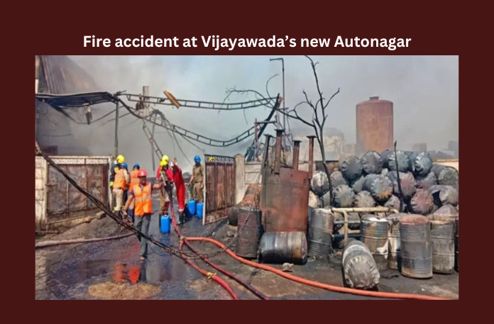 003 Fire Accident at Vijayawada’s New Autonagar, Fire Accident at Vijayawada, New Autonagar Fire Accident, Vijayawada New Autonagar, Autonagar Fire Accident News, Latest Vijayawada News, Autonagar, City, Fire Accident, Industrial Estate, Vijayawada, AP Live Updates, Andhra Pradesh, Political News, Mango News