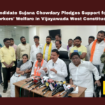 BJP Candidate Sujana Chowdary Pledges Support for Hamali Workers’ Welfare in Vijayawada West Constituency BJP Candidate Sujana Chowdary Pledges Support for Hamali Workers' Welfare in Vijayawada West Constituency, BJP Candidate Sujana Chowdary Pledges, Welfare in Vijayawada West Constituency, Vijayawada West Constituency, Support for Hamali Workers, BJP, Sujana Chaudhary, Vijayawada West Constituency, Hamali Workers, Welfare, Development, YCP Government, Garment Workers, Campaign Rally, NDA Alliance, General Elections, Lok Sabha Elections, AP Live Updates, Andhra Pradesh, Political News, Mango News