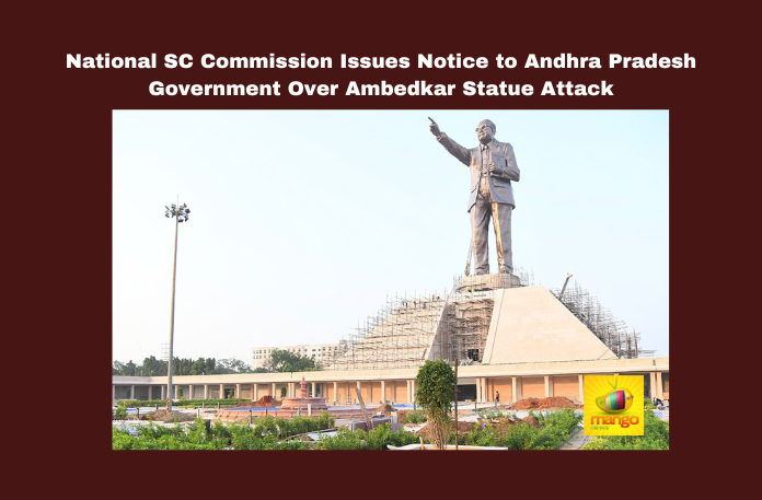 National SC Commission Issues Notice to Andhra Pradesh Government Over Ambedkar Statue Attack National SC Commission Issues Notice to Andhra Pradesh Government Over Ambedkar Statue Attack,Action Taken Report,Ambedkar Statue Attack,Andhra Pradesh Government,Chief Secretary,DGP Andhra Pradesh,Legal Action,NCSC Notice,Scheduled Castes Rights,Vijayawada Incident,YSR Congress Complaint,Mango News,National SC Commission,Andhra Pradesh,AP,AP News,AP Latest News,AP Politics,AP Political News 2024,Andhra Pradesh News,Ambedkar Statue Attack,SC Commission Seeks Report On Ambedkar Statue Attack,Attack On Ambedkar Statue In Vijayawada,Vijayawada,Vijayawada News,AP Government Gets Notices From National SC Commission,National SC Commission Noties To AP Govt,Vijayawada Ambedkar Statue Incident,Ambedkar Statue