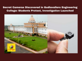 Secret Cameras Discovered in Gudlavalleru Engineering College: Students Protest, Investigation Launched, Secret Cameras Discovered, Gudlavalleru Engineering College, Secret Cameras, Student Protest, Nara Lokesh, Hostel Safety, Krishna District, College Scandal, Police Investigation, Harassment Prevention, Educational Institutions Safety, Hiden Cameras At Gudlavalleru Engineering College, CM Chandrababu Naidu, Pawan Kalyan, AP Live Updates, AP Politics, Political News, Live Updates, Breaking News, Headlines, Live News, Mango News