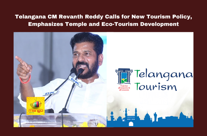 Telangana CM Revanth Reddy Calls for New Tourism Policy, Emphasizes Temple and Eco-Tourism Development Telangana CM Revanth Reddy Calls for New Tourism Policy, Emphasizes Temple and Eco-Tourism Development, Eco-Tourism Development, New Tourism Policy, Telangana Tourism, Revanth Reddy, Eco-Tourism, Temple Tourism, Health Tourism, Yadagirigutta, New Zoo, Tourism Policy, Raja Gopuram, VTDA, Hyderabad, Telangana, TS Live Updates, TS Political News, Political News, Mango News