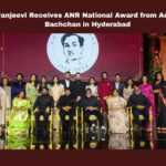 Chiranjeevi Receives ANR National Award from Amitabh Bachchan in Hyderabad, Chiranjeevi, ANR National Award, Amitabh Bachchan, Telugu cinema, Indian cinema, Padma Bhushan, film industry, Hyderabad, awards ceremony, Akkineni Nageswara Rao, Chiranjeevi Receives ANR National Award, ANR National Award from Amitabh Bachchan in Hyderabad, Tollywood, Tollywood News, Tollywood Live Updates, Mango News