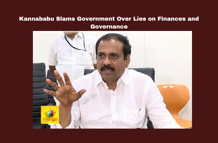 Kannababu Slams Government Over Lies on Finances and Governance Kannababu Slams Government Over Lies on Finances and Governance, Kurasala Kannababu, state finances, volunteer system, Rushikonda buildings, Chandrababu Naidu, smart meters, essential commodity prices, state debt, Pawan Kalyan, Andhra Pradesh governance, Chandrababu, Andhra Pradesh, AP Live Updates, Live Updates, Breaking News, Headlines, Live News, Mango News