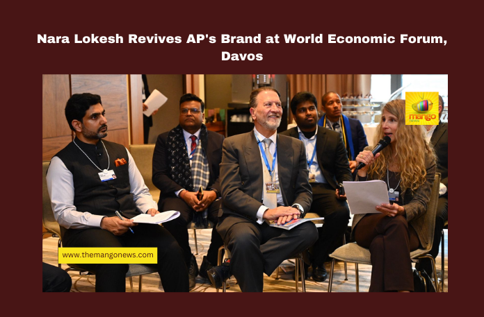 Nara Lokesh Revives AP's Brand at World Economic Forum, Davos Nara Lokesh Revives AP's Brand at World Economic Forum, Davos, Nara Lokesh, World Economic Forum, AP brand, investment opportunities, artificial intelligence, clean energy, education reforms, Mangalagiri handlooms, Chandrababu Naidu, Davos, Mango News