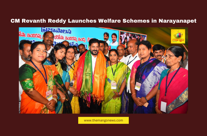 CM Revanth Reddy Launches Welfare Schemes in Narayanapet CM Revanth Reddy Launches Welfare Schemes in Narayanapet, Telangana welfare schemes, CM Revanth Reddy, Rythu Bharosa, Indiramma Houses, Telangana farmers, ration cards Telangana, Telangana housing scheme, Congress Party Telangana, Telangana governance, Kosgi Mandal news, Telangana, TS Live Updates, TS Political News, Political News, Mango News