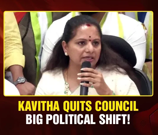 Kavitha Quits Council – Big Political Shift