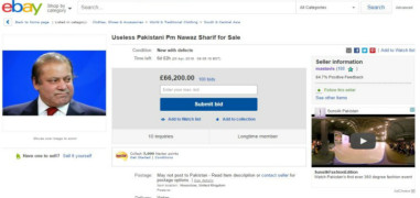 Pakistan PM Nawas Sharif on sale for 66 thousand pounds on eBay