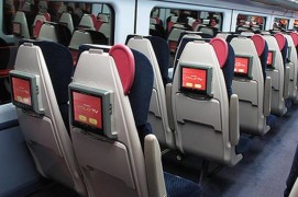 train seats with TV facilities