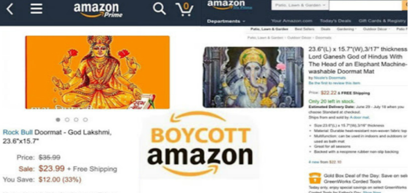 #BoycottAmazon: Twitterites Boycott Amazon After Customers Discover Hindu Gods On Door Mats