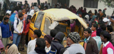 School van hit by unmanned train