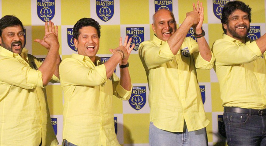 Sachin, chiranjeevi and Nagarjuna at Kerela Blasters Launch