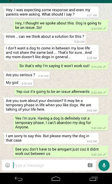 Karishma's conversation with the guy