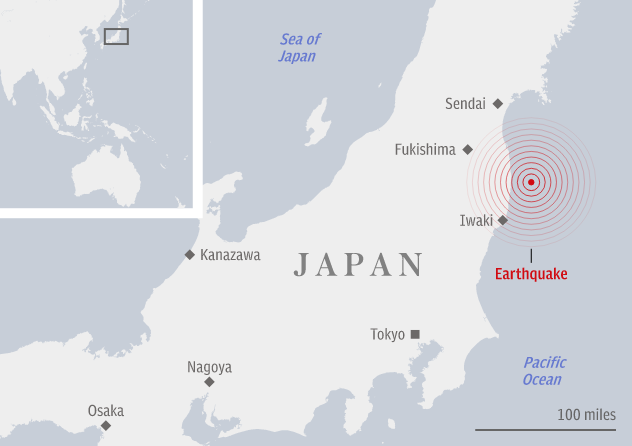 japan earthquake epicenter fukushina