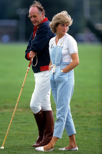 Lady Diana sporting Dungaree for the Royal game in the 90's