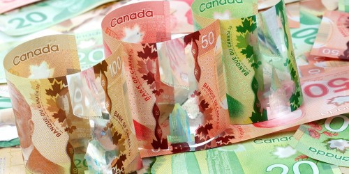 The Polymer based Canadian currency with a hologram and see through security features.