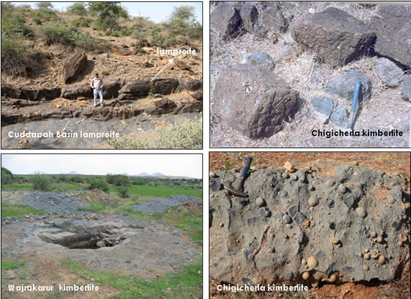 Kimberlite sights near the Krishna basin