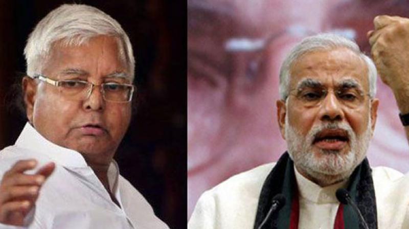 Lalu Prasad Yadav slams Modi for wishing Nawaz Sharif on birthday.