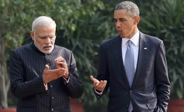 Barack Obama with Prime Minister Narendra Modi in one of their meetings.