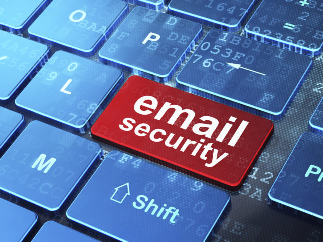 Email Security on computer keyboard background gmail