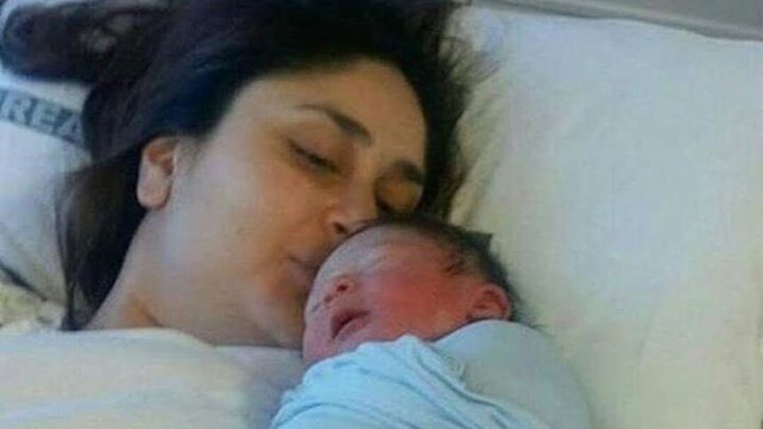 Kareena with her new born son Taimur Ali Khan Pataudi.