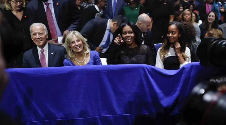 Joe Biden, Jill Biden, Michelle Obama, Malia Obama