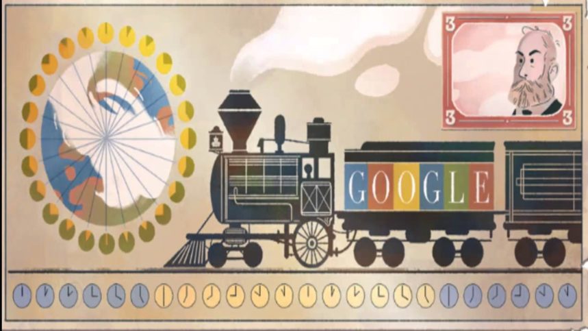 Sanford Fleming Google Doodle on his 190th birthday.