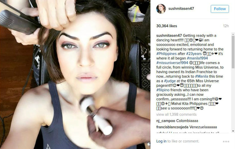 Susmitha Sen's Instagram post confirming the News.