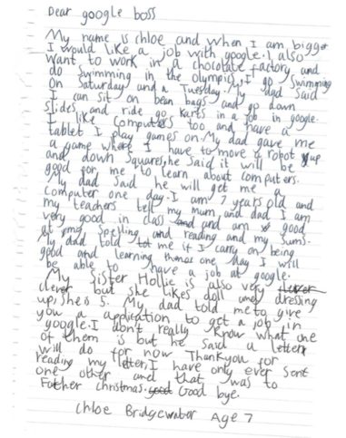chloe letter from google